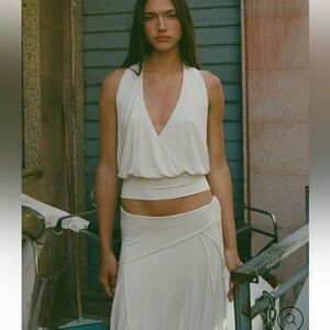 NWT With Jean Sharni top- off white